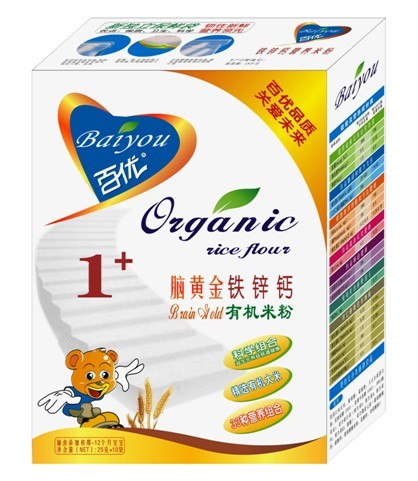 腦黃金鐵鋅鈣有機米粉1段