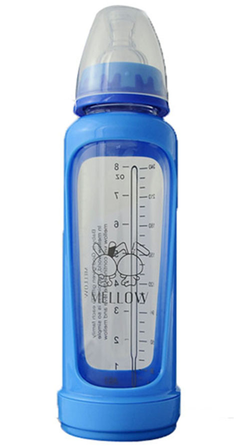 美啦美啦帶刻度藍色奶瓶