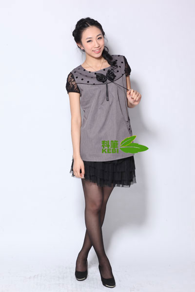 科筆植絨黑點AB版馬甲