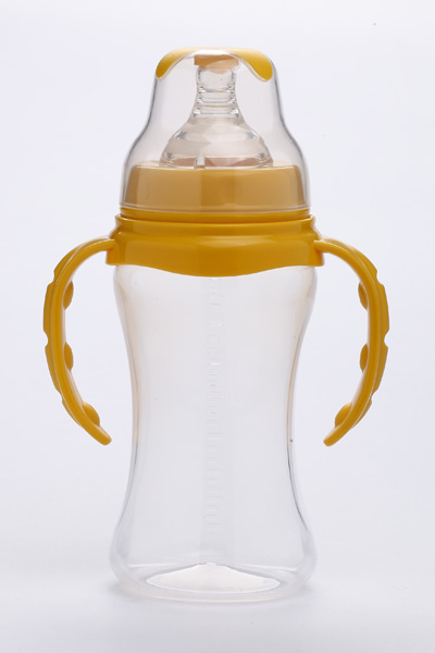 施貝樂(lè)橙色標(biāo)口雙柄自動(dòng)奶瓶