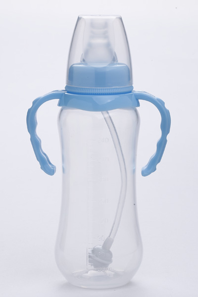 施貝樂藍色標(biāo)口弧形奶瓶