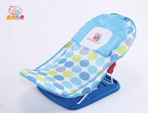 寶貝兒女藍(lán)色印花豪華浴椅-帶枕頭