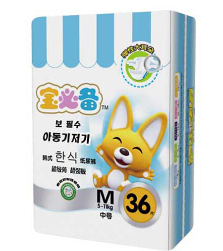 寶必備彈性大耳朵紙尿褲M36片