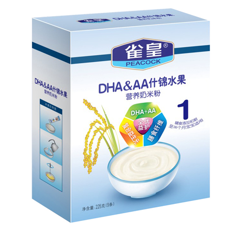 雀皇225g什錦水果營(yíng)養(yǎng)奶米粉(1段)