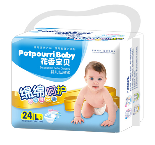 花香寶貝綿綿呵護疏導(dǎo)層芯片尿褲L碼