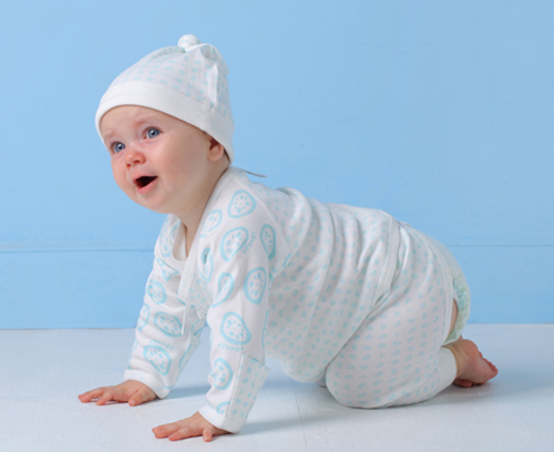 藕糖氏嬰兒連體衣藍(lán)色