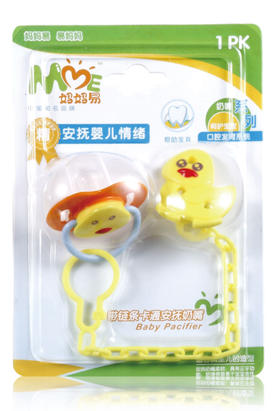 媽媽易帶鏈條安撫奶嘴小鴨
