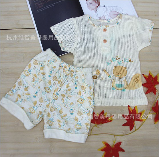 嬰悅家夏天純棉透氣網(wǎng)眼套裝