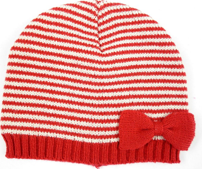 幼之戀蝴蝶結幼兒針織帽紅色