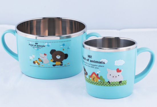 朗維防燙抗菌不銹鋼兒童杯(右)