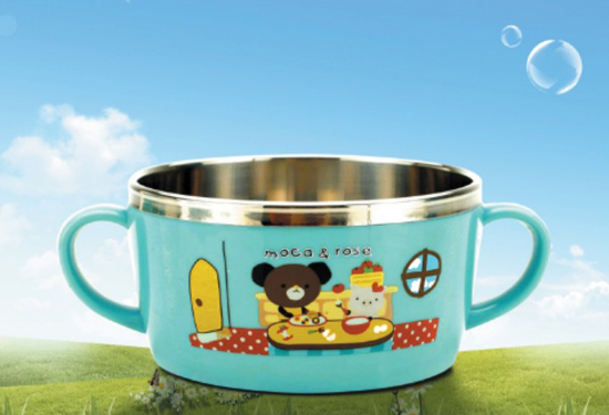 朗維防燙抗菌不銹鋼雙柄碗250ml