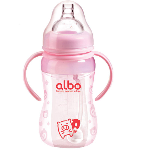 愛(ài)樂(lè)寶硅膠自動(dòng)奶瓶260ml粉色