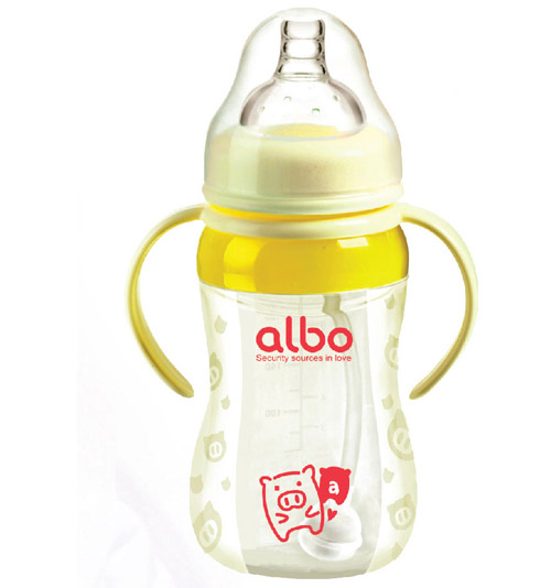愛樂寶硅膠自動(dòng)奶瓶260ml黃色