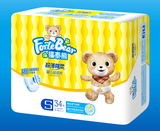 福泰熊超薄棉柔yinge紙尿片S碼小片