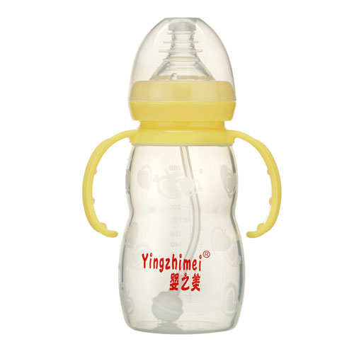 嬰之美寬口自動(dòng)雙耳硅膠奶瓶