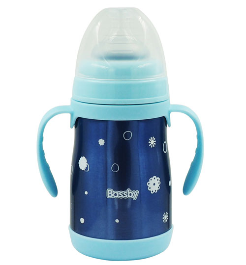 貝斯比寬口不銹鋼保溫自動(dòng)奶瓶240ml