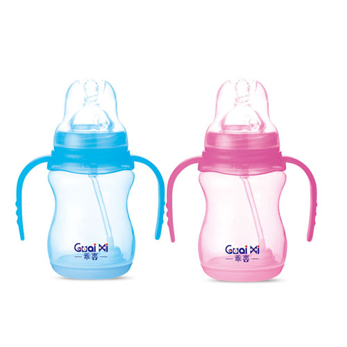 寬口PP帶底座弧形感溫自動奶瓶240ML G0066