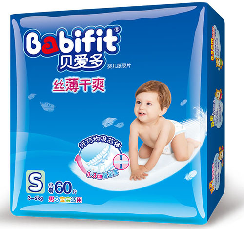 貝愛(ài)多絲薄干爽紙尿片S碼60片大包裝