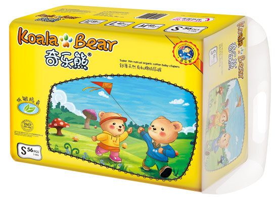 奇樂(lè)熊舒薄有機(jī)棉尿褲S碼56片