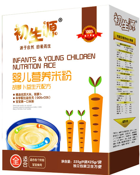 初生源胡蘿卜益生元嬰兒米粉全段