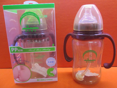苗哺專(zhuān)家8安寬口雙耳高級(jí)納米抗菌奶瓶