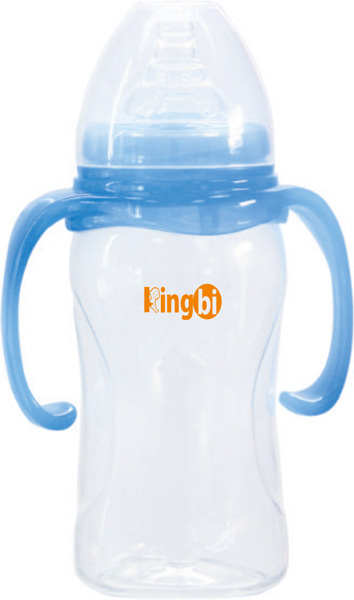 健貝寬口藍(lán)色嬰兒PP奶瓶330ml