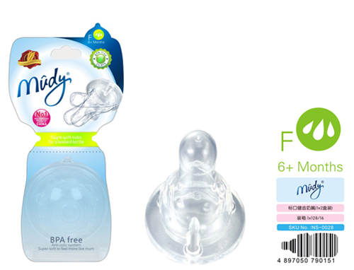 麥地標(biāo)口健齒奶嘴(1X2盒裝)