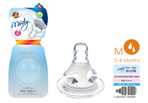 麥地寬口母乳實(shí)感星鉆奶嘴(1X2盒裝)M流量