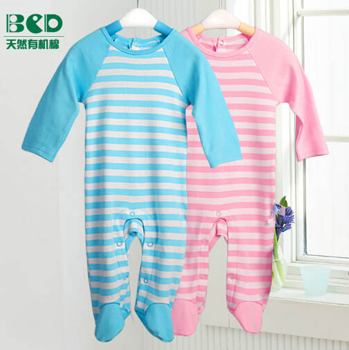 貝茜蒂條紋天梯帶腳有機棉內衣