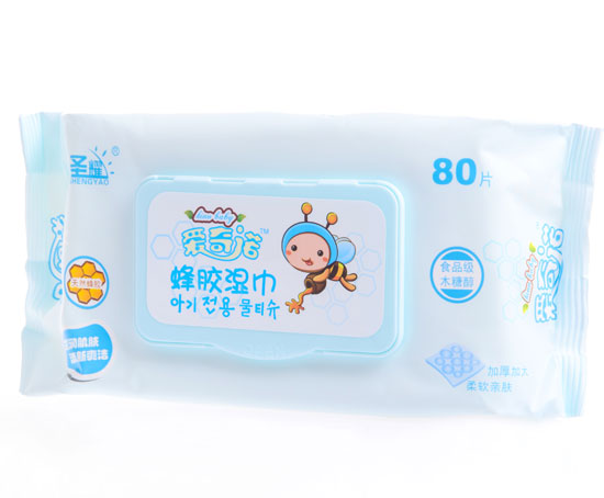 愛奇諾天然蜂膠嬰兒口手無(wú)香80片枕式加蓋(藍(lán))1