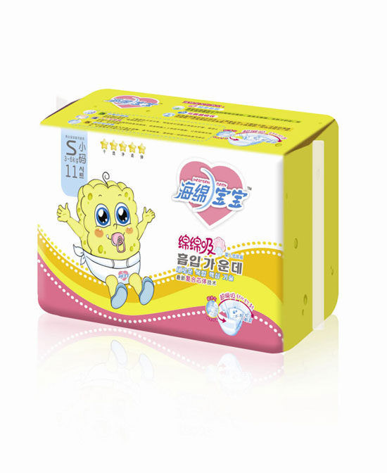 海綿寶寶綿綿吸yinge紙尿褲S小碼