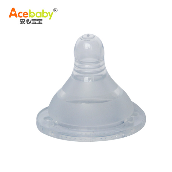 安心寶寶寬口L液體硅膠奶嘴正面
