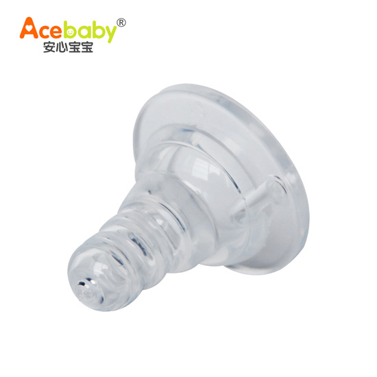 安心寶寶標口液體硅膠奶嘴十字孔側面