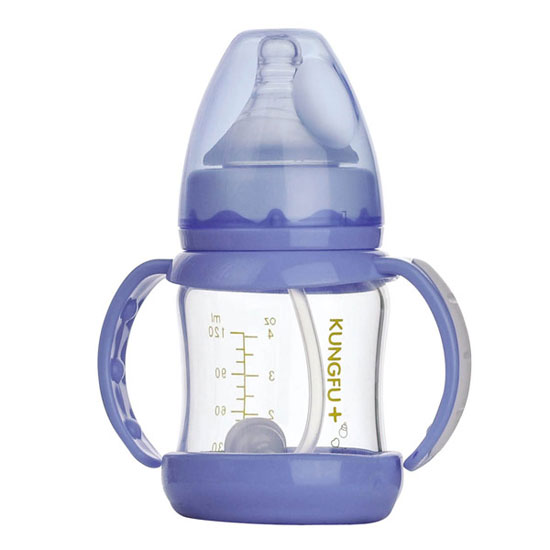 功夫?qū)氊惥с@玻璃寬口防摔自動小奶瓶