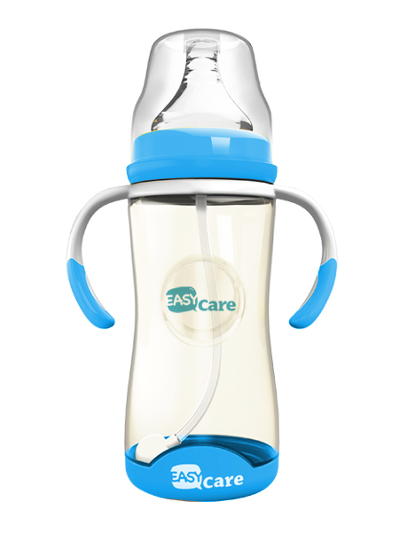 伊斯卡爾260mlPPSU自動寬口徑感溫奶瓶(藍)