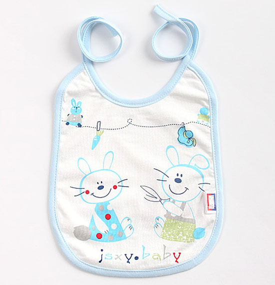 金色小魚單面竹纖維小兔兔口水圍