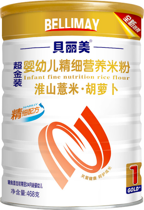 貝麗美淮山薏米胡蘿卜精細(xì)營(yíng)養(yǎng)米粉408克聽(tīng)裝