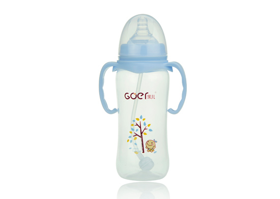 果兒330ML寬口PP弧型自動吸奶瓶藍(lán)色