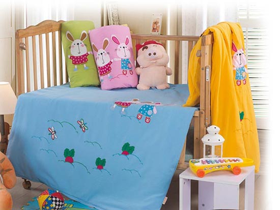 嬰兒坊嬰幼兒床品多件套藍色