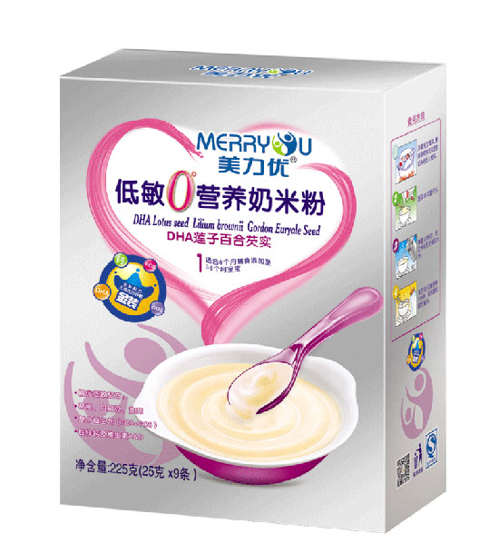 美力優(yōu)DHA蓮子百合芡實(shí)低敏0°營(yíng)養(yǎng)奶米粉1段