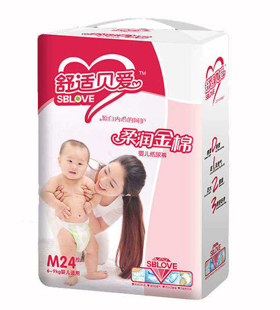 舒適貝愛柔潤(rùn)金棉yinge紙尿褲M24片