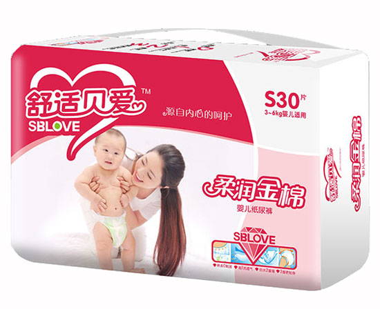 舒適貝愛(ài)柔潤(rùn)金棉yinge紙尿褲S30片-橫