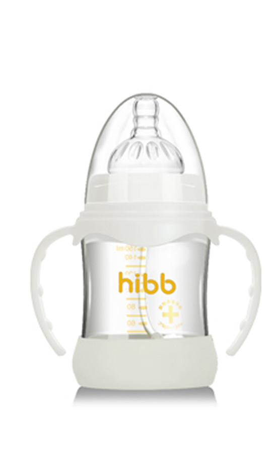 浩一貝貝防摔自動玻璃奶瓶白色150ml