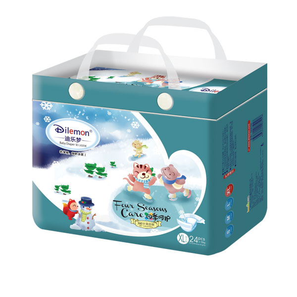 迪樂(lè)夢(mèng)纖柔舒爽嬰兒紙尿褲中包XL24