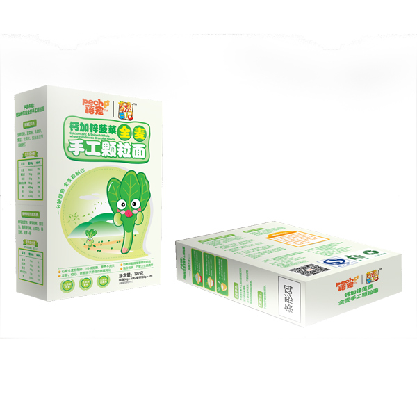 蓓寵鈣加鋅菠菜手工顆粒面