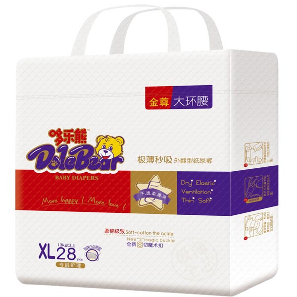 哆樂(lè)熊金樽大環(huán)腰紙尿褲XL28