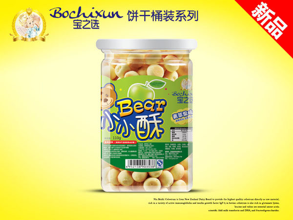 寶之選青蘋(píng)果味餅干桶裝小小酥