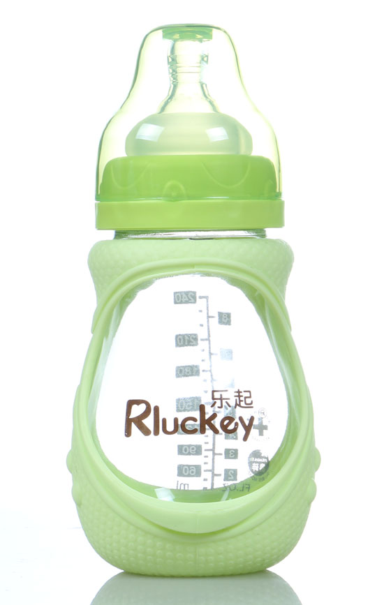 樂(lè)起寬口徑奶瓶綠色