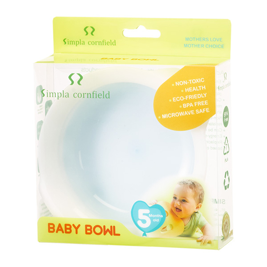 玉米田嬰童淺碗-粉藍