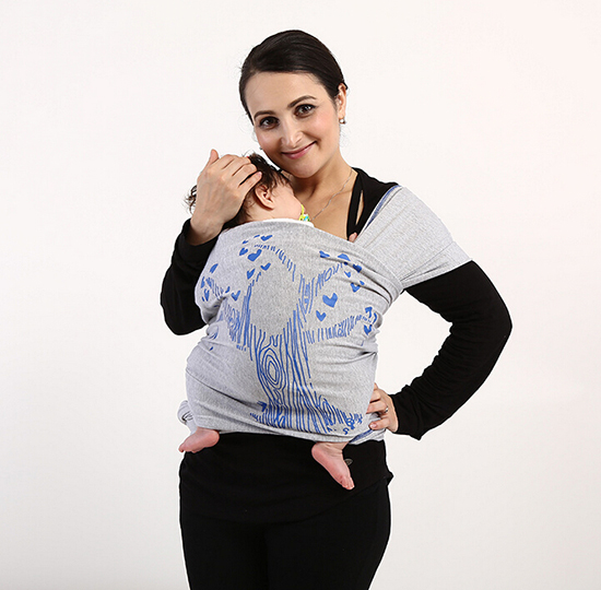 寶寶多功能兒童哺乳背帶巾淺灰